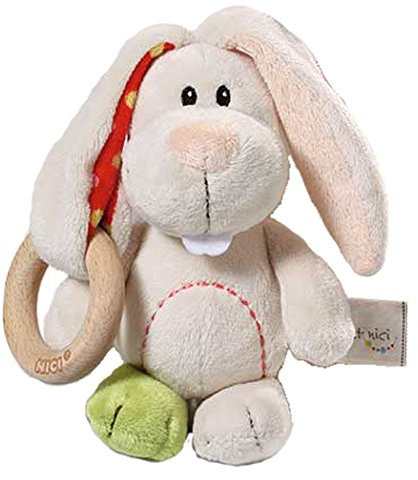 Nici 37879 Greifling Hase Tilli mit Holzring, 15 cm