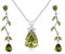 Crystalline Azuria Tropfenform Schmuck-Set mit Grünes Olivin Zirkonia Kristalle Halskette Anhänger 45 cm Ohrringe 18 kt Weiß Vergoldet für Damen