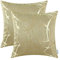 CaliTime Kissenbezüge für Dekokissen, 2 Stück, für Couch und Sofa, Heimdekoration, modern, glänzende und stumpfe Kontraste, geometrische Formen, Polyester-Mischgewebe, gold, 45 x 45 cm