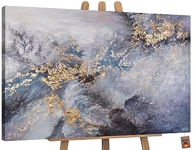 YS-Art Handgemaltes Gemälde Renaissance | Acrylbilder auf Leinwand Wohndecor | Bilder Acryl Abstrakt | Gemälde modern | Wand Gemälde mit Rahmen Ölbild Küche Schlafzimmer Büro