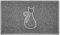 Nicoman CAT Embossed Shape Door Mat Dirt-Trapper Jet-Washable Doormat-(Use Outdoor ONLY)- (75x44cm/29.5x17.3inches, Medium) Grey