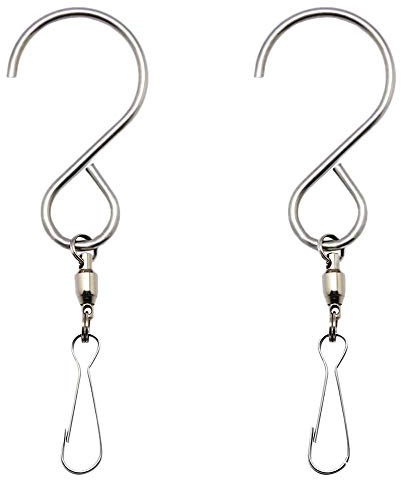 Uteruik Drehhaken aus Metall mit Drehgelenk, S-Clips, Aufhänger für Windspiele, Hängepflanzen, Vogelkäfig, Party-Ornamente, Zubehör, 5 Stück