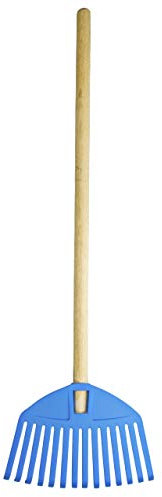 Prosperplast Focus Baby Rechen mit Holzgriff, 22 mm x 61 cm, Hellblau