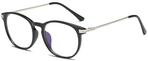BOZEVON Blaulichtfilter Brille - Anti Blaulicht Brillen Ohne Sehstärke Damen Herren Computer Gaming Brillen Anti Müdigkeit Leicht Brillengestelle mit Etui, Helles Schwarz A