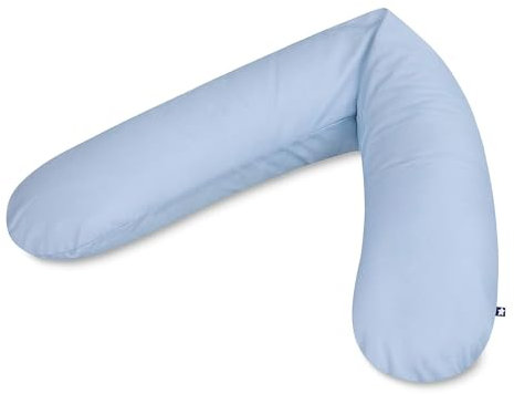 Julius Zöllner Stillkissen, Schwangerschaftskissen, Lagerungskissen, besonders angenehme und anschmiegsame Flockenfüllung, ca. 180 cm, uni blue