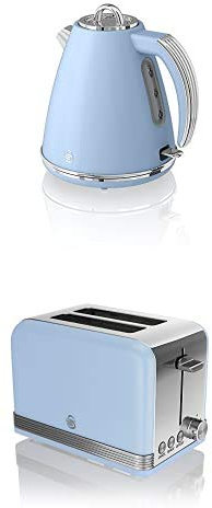 Swan Retro 1.5 Litre Jug Kettle and 2 Slice Toaster Blue