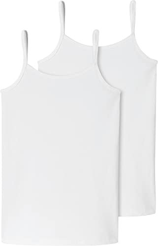 Schiesser Mädchen 2 Pack Unterhemd Mit Spaghetti Träger - 95/5 Organic Bio Baumwolle Größe 140 Bis 176 Unterwäsche, Weiss_173527, 152 EU