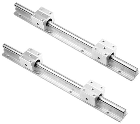S SIENOC 2 Stück 400mm 40cm SBR16 Linearführung Gleitschiene Welle mit 4 Stück SBR16UU Lagerblock 3D Drucker CNC Teile Kohlenstoffreicher Stahl Chrom