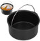 Air Fryer Cake Barrel Tin, Black Baking Dish Universal Air Fryer Accessories Carbon Steel Non‑Stick Cake Baking Tray for Deep Fryers Oven Instant Pot Baking Pressure Cooker(8 Inch)