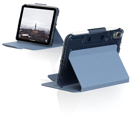 Urban Armor Gear U by [U] Lucent Case Apple iPad Mini 6 Case (2021/6th Generation) [Stand Function, Wake/Sleep, Magnetic Front Flap, Apple Pencil Holder] Cerulean (Clear), 12328N315858