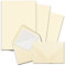 25x Briefpapier-Sets DIN A4 mit C6 gefütterten Briefumschlägen, Nassklebung - Creme-Vanille - mattes Schreibpapier und Kuverts mit weißem Seidenfutter