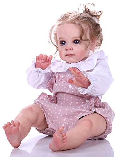 ZIYIUI 60 cm 24 Pulgadas Muñecos Reborn Realistas Silicona Bebe Reborn Niña Hecho a Mano Muñeco Reborn Bebé de Bebé Recién Juguetes para niños
