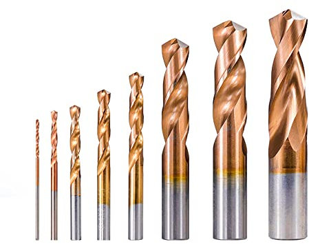 1 pc forets en carbure de tungstène 1.0-12mm foret hélicoïdal revêtement TiCN forets en carbure monobloc pour le forage dur des métaux T-1 pièce 8x40x65