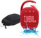 JBL Clip 4 Waterproof Portable Bluetooth Speaker Bundle with Megen Protective Hardshell Case (Red)