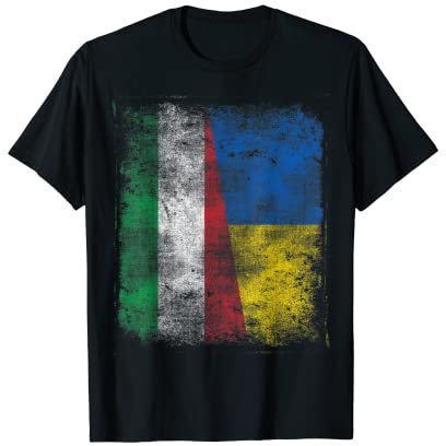Italia Ucraina Bandiera Amicizia Pace Solidarietà Vintage Maglietta