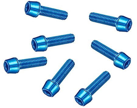 Fahrrad Vorbau Schrauben M5x18mm Schrauben,Asudaro 6Stück Fahrrad Headset Vorbau Schrauben CNC-Fahrradschrauben Unterlegscheibenschrauben für Fahrradvorbau für Mountain Road MTB BMX,Blau
