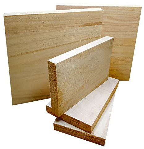 TAVOLETTE LEGNO MULTIUSO levigate, leggere in legno di Paulownia spessore 2 cm - 10 PEZZI (30cm x 20cm x h2cm)