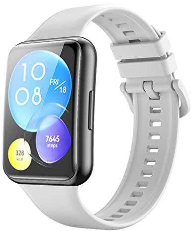 Miimall Kompatibel mit Huawei Watch Fit 2 Uhrenarmband, Leicht Silikon Verstellbares Armbänder Wasser und Schweißbeständig Sport Ersatzarmband für Huawei Watch Fit 2 - Weiß