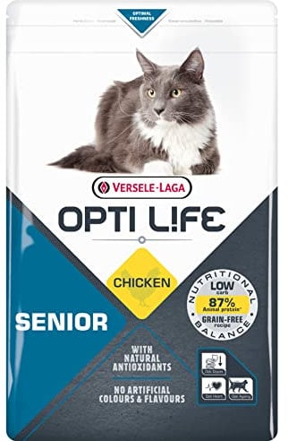 VERSELE LAGA - Trockenfutter Katzen Opti Life Senior - Futter für Erwachsene Katzen - Ohne Getreide - Mit Huhn - 2,5kg