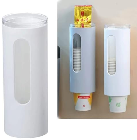 Generic Dispenser a Colonna Porta Bicchieri, distributore per Bicchiere in Carta, plastica, Antipolvere, Montaggio a Muro