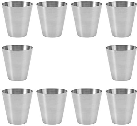 Housoutil Edelstahlbecher 10Er Set Stapelbare Trinkbecher Aus Metall Wiederverwendbare Getränkebecher Tragbare Camping Bierbecher Für Reisen Picknick Zuhause Und Unterwegs