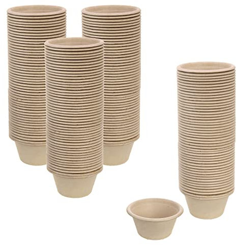 DBOO 200 Pack 2 oz Disposable Paper Souffle Cups 100% Natural Biodegradable & Compostable,Perfect for Condiments, Small Portion & Samples Eco Friendly Paper Alternative,Natural