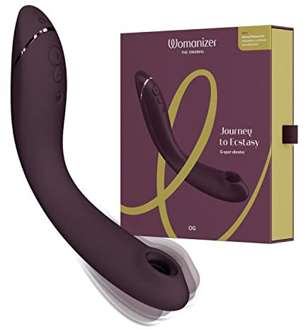 Womanizer OG G-Punkt-Vibrator - Pleasure Air Stimulator für sie - G-Punkt- und Klitoris-Vibrator - wasserdichter Klitoris-Sauger mit Vibrationen für Frauen und Paare - Aubergine