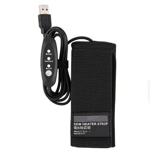 Lens Warmer, USB Lens Heater Warmer Dew Heater Strip With 3 Heat Settings Temperature Controller For Universal Camera Lens, Dew Remover Telescopes Eyepieces Heating Defogging