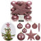 Christbaumkugeln Weihnachtskugeln 33 Stück Pink Samtpink Set Ø 5cm 6cm 8cm Kunststoff Mix mit Sternspitze