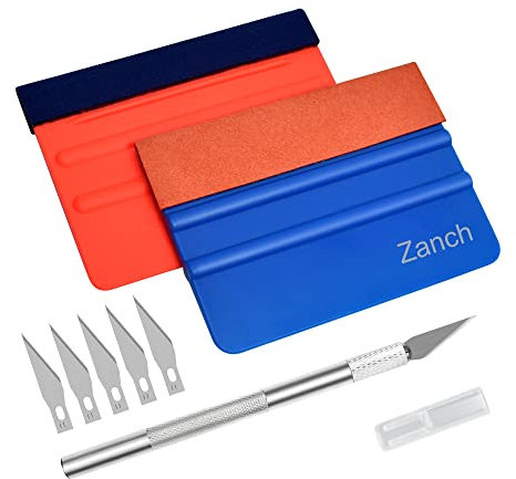 Zanch Vinylfolie Rakel Set-Folierungs-Werkzeug-Set für Möbel- und Autofolien mit Präzisionsmesser und Folienrakel