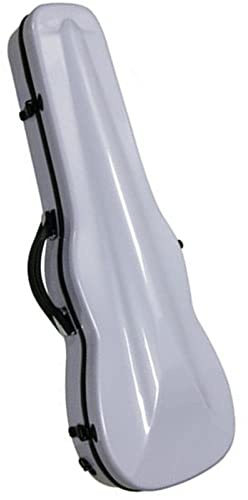 Weiß karierte Violine Kohlefaser Triangel Box Violin Triangle Case mit Hygrometer Volle Größe Violinkoffer (Color : 1/4)