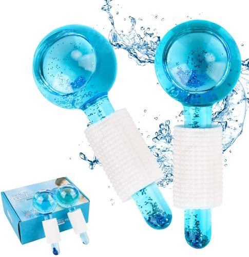 Eisroller Gesicht, Facial Ice Globes Facial Roller Massagegeräte Eisroller Kugeln Facial Globes Kühlende Massagebälle für Gesicht für Strafft die Haut, reduziert Schwellungen und Augenringe