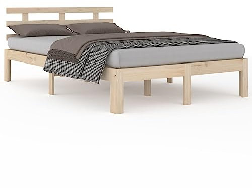 vidaXL Massivholzbett Kopfteil Doppelbett Bettgestell Lattenrost Bett Holzbett Bettrahmen Schlafzimmerbett Schlafzimmermöbel 160x200cm
