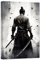 ZXHYWYM Japanischer Samurai Wanddruck schwarz weißer gepanzerter Samurai Leinwandbild Japan Krieger Poster Bushido Wanddekoration mit Rahmen (40.00 x 60.00 cms)