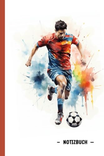Fußball Notizbuch: Notizblock A5 (6x9in) 100 Seiten mit Linien - Geschenke für Fußballtrainer und Fußballspieler - Süße und lustige