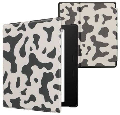 kwmobile Klapphülle kompatibel mit Amazon Kindle Oasis 10. Generation Hülle - eReader Case - Kuhmuster Schwarz Weiß