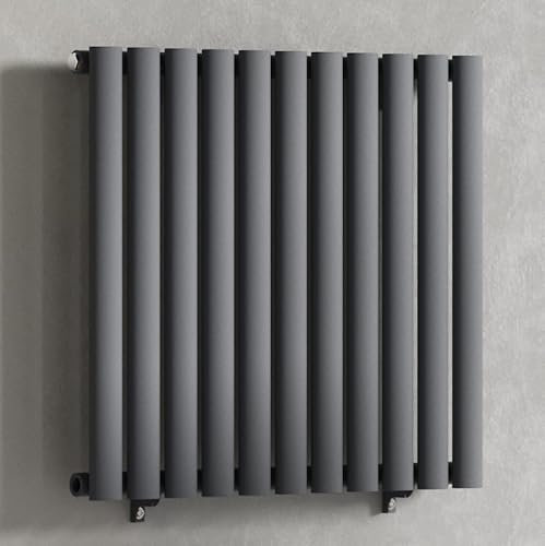 660 x 600 mm Modern Horizontal Column Designer Radiator Oval Single Panel Radiator Heater (Anthracite Gray)