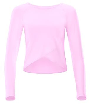 Winshape Damen Functional Light and Soft Cropped Long Sleeve Top Aet131ls Mit Overlap-Applikation Yoga-Shirt, Lavender-Rose, XS EU