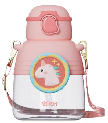 FASHION YO Unicorn Water Bottle Reusable Kids 850ml PP with straw Lid BPA Free Drinking bottle(Unicorn)