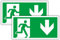 2 Stück-Schild Notausgang - Notausgangsschild Pfeil nach unten 30x15 cmx3mm Fluchtwegschild Rettungsweg Rettungsschild-Schild Notausgang für Infoschild - Fluchtweg - Sicherheitsmarkierung - BerpaHome