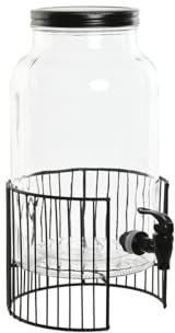Dispensador de bebidas Home ESPRIT Negro Metal Cristal 5,5 L 21 x 21 x 37 cm