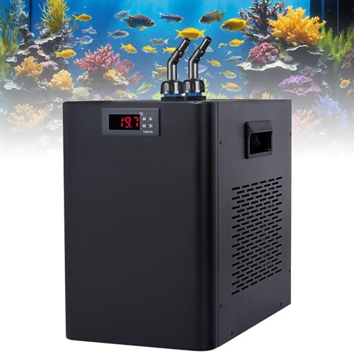 HENGCMM 220V Refroidisseur d'eau d'aquarium 160L/300L/500L Refroidisseur de réservoir Machine de Refroidissement de compresseur par Eau pour méduses Plantes Aquatiques Corail Cristal,300L/79GAL