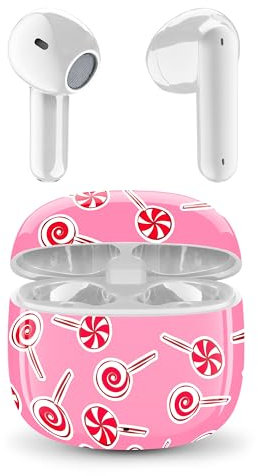 Music Sound - Auricolari Bluetooth TWS Fantasy - Design a Capsula - Senza Fili - Custodia di Ricarica - Microfono - Play Time fino a 25 ore di ascolto - Tanti colori e fantasie disponibili