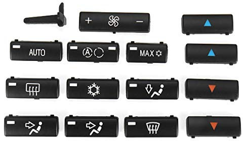 HUTMXK Tapas de Repuesto for Teclas de 14 Botones, for Control de climatización, Panel de Control de Aire Acondicionado, compatibles con BMW E39, E53, 525i, 530i, 540i, M5, X5