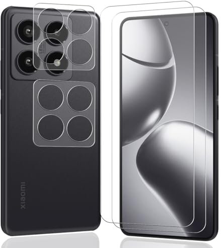 AnnhanT Protector Pantalla para Xiaomi 14T Pro, Cristal Templado 2 Piezas y Protector Lente Cámara 2 Piezas. 9H Dureza Antiarañazos, Transparente Vidrio para Xiaomi 14T Pro Protector Pantalla
