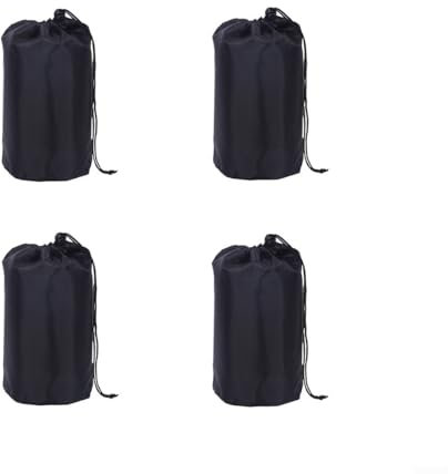 Borsa portaoggetti con coulisse, 4 pezzi, 22 x 40 cm, con coulisse, borsa per riporre vestiti, organizer antipolvere, per casa, campeggio, palestra (nero)