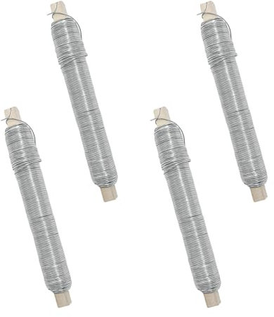 Xpieoyrm 4 Pezzi Fili per Avvolgere Piante e Fiori, Lungo 35 m Argento Filo zincato per Giardinaggio e fioristi, Filo modellabile in Ferro zincato da 0.68 mm, per Giardinaggio, Legatura e Artigianato