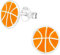 Monkimau Basketball Kinder Ohrringe | 925 Silber | Mädchen Ohrstecker Schmuck | Hypoallergen & Nickelfrei | Kinderohrringe Geschenkidee