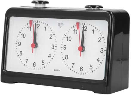Horloge d'échecs à Quartz, Horloge mécanique analogique pour échecs avec de Grands Cadrans faciles à Lire, Horloge d'échecs rétro multifonctionnelle alimentée par Piles pour échecs