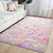AIMECO Hochflor Teppich Regenbogen Carpet Wohnzimmer 80X150cm Anti-Rutsch Extra Große Teppiche Schlafzimmer Flauschige Moderne Teppiche Matte Teppichen Mädchen Schlafzimmer und Kinderzimmer.